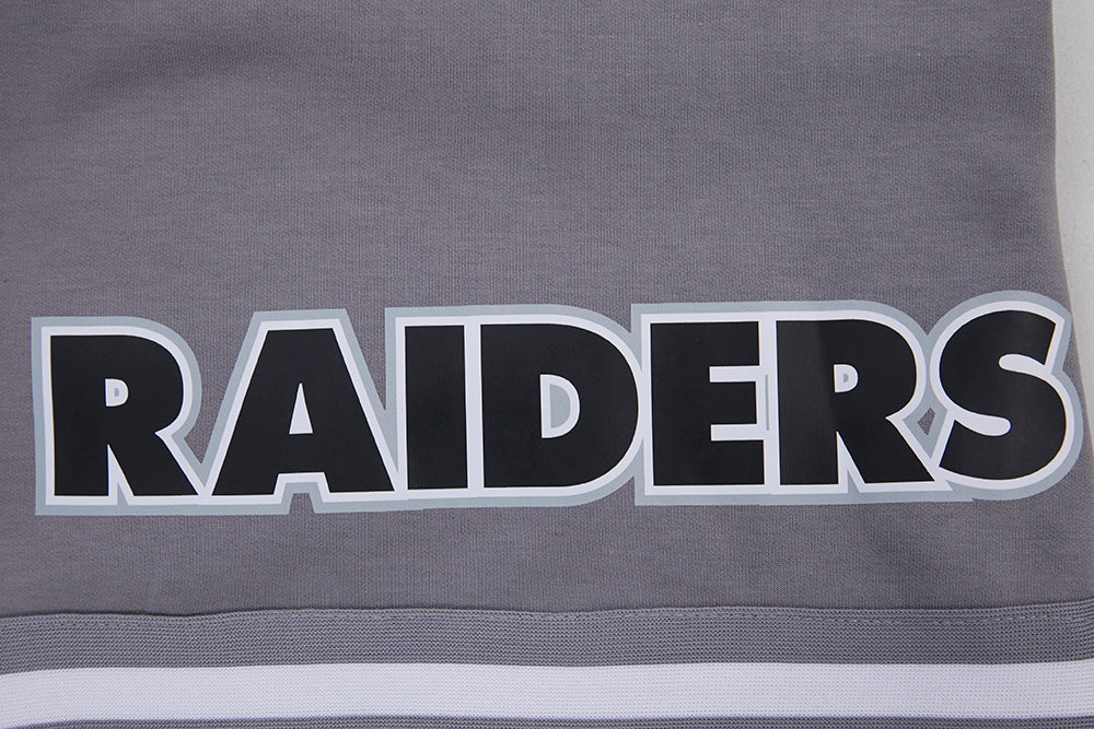 NFL LAS VEGAS RAIDERS CLASSIC CHENILLE SHORT EN MAILLE DOUBLE (GRIS)