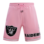 NFL LAS VEGAS RAIDERS CLASSIC CHENILLE SHORT EN MAILLE DOUBLE (ROSE)
