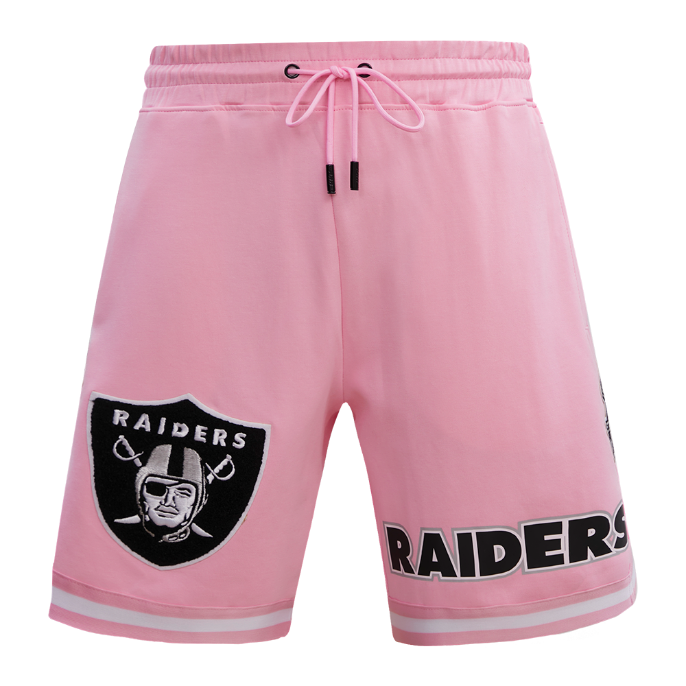 NFL LAS VEGAS RAIDERS CLASSIC CHENILLE SHORT EN MAILLE DOUBLE (ROSE)