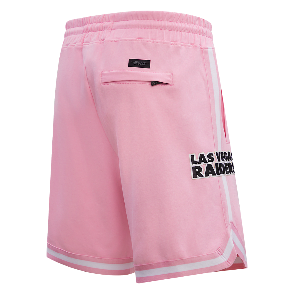 NFL LAS VEGAS RAIDERS CLASSIC CHENILLE SHORT EN MAILLE DOUBLE (ROSE)