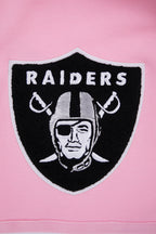 NFL LAS VEGAS RAIDERS CLASSIC CHENILLE SHORT EN MAILLE DOUBLE (ROSE)