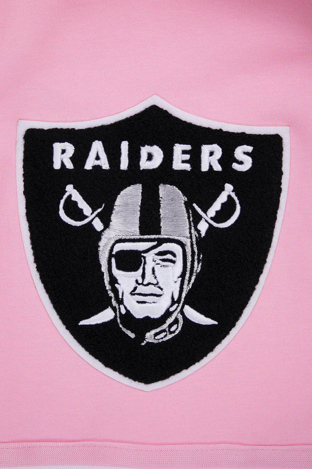 NFL LAS VEGAS RAIDERS CLASSIC CHENILLE SHORT EN MAILLE DOUBLE (ROSE)