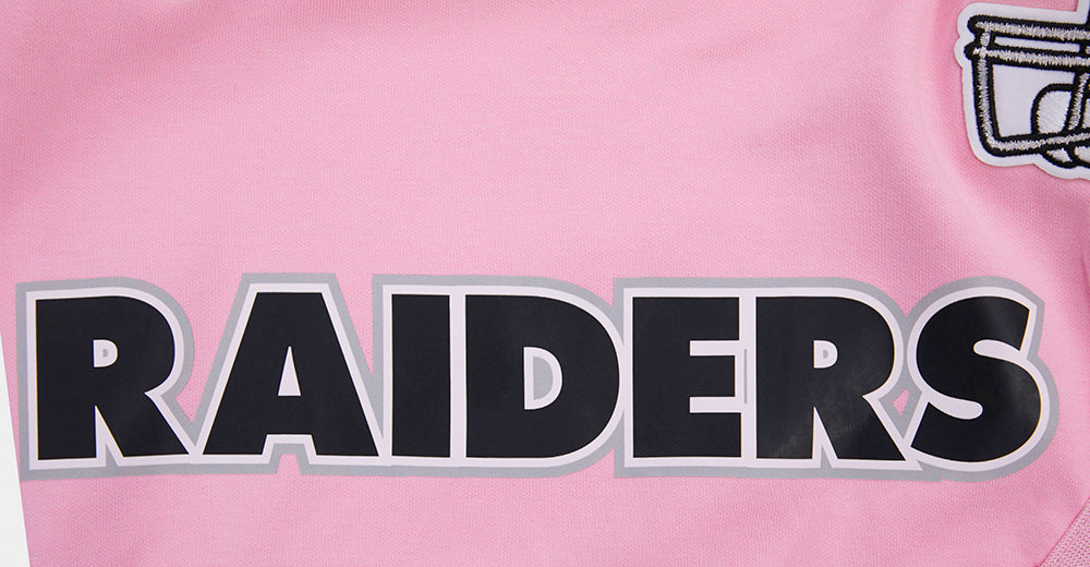 NFL LAS VEGAS RAIDERS CLASSIC CHENILLE SHORT EN MAILLE DOUBLE (ROSE)