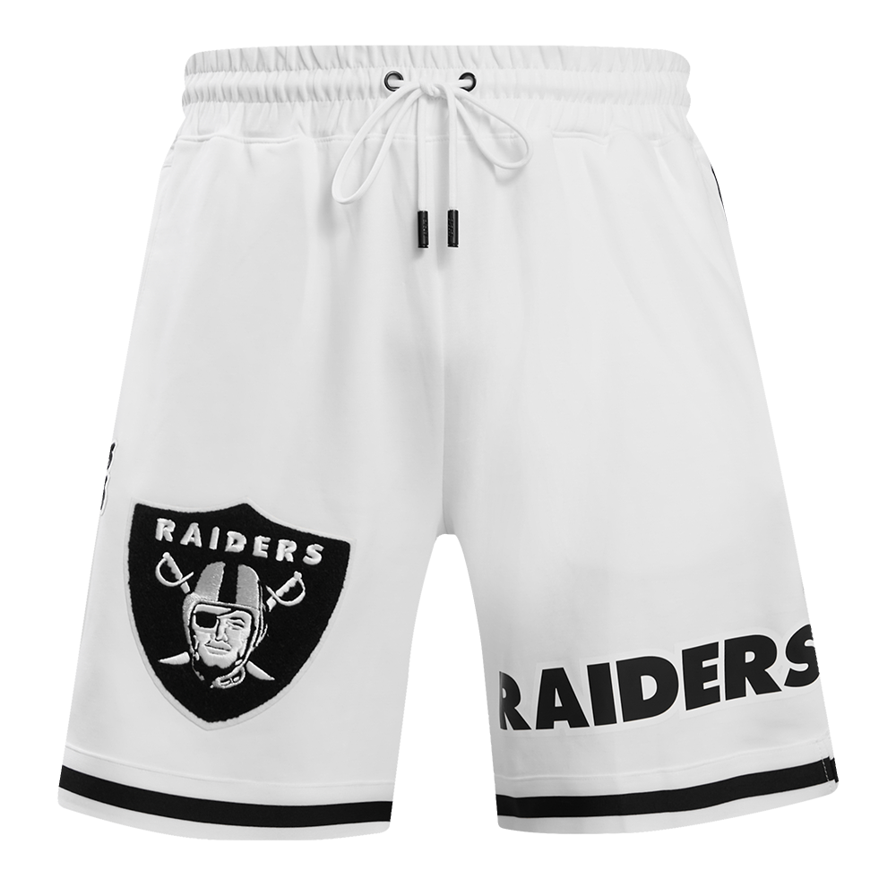 NFL LAS VEGAS RAIDERS CLASSIC CHENILLE SHORT EN MAILLE DOUBLE (BLANC)