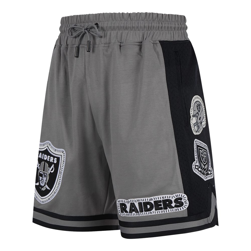 NFL LAS VEGAS RAIDERS DIY PICK STITCH SHORT EN MAILLE DOUBLE 2.0 POUR HOMME (GRIS/NOIR)