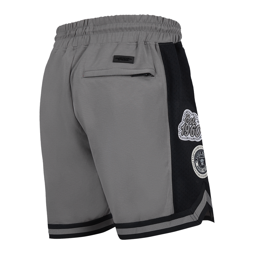 NFL LAS VEGAS RAIDERS DIY PICK STITCH SHORT EN MAILLE DOUBLE 2.0 POUR HOMME (GRIS/NOIR)