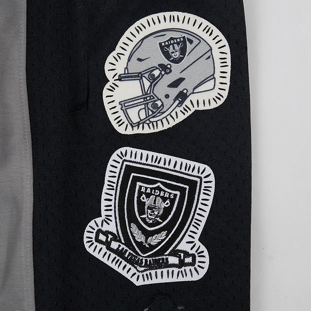 NFL LAS VEGAS RAIDERS DIY PICK STITCH SHORT EN MAILLE DOUBLE 2.0 POUR HOMME (GRIS/NOIR)