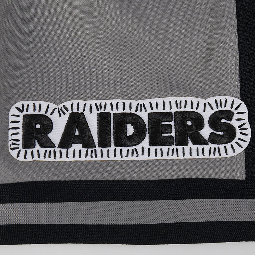 NFL LAS VEGAS RAIDERS DIY PICK STITCH SHORT EN MAILLE DOUBLE 2.0 POUR HOMME (GRIS/NOIR)