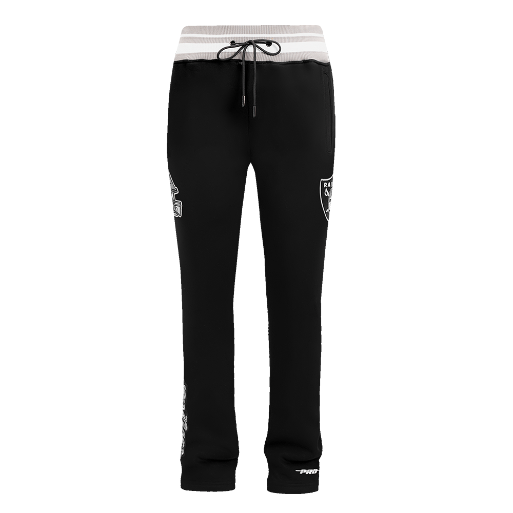NFL LAS VEGAS RAIDERS SCRIPT TAIL MEN'S RIB FLEECE SWEATPANT (BLACK/GRAY)