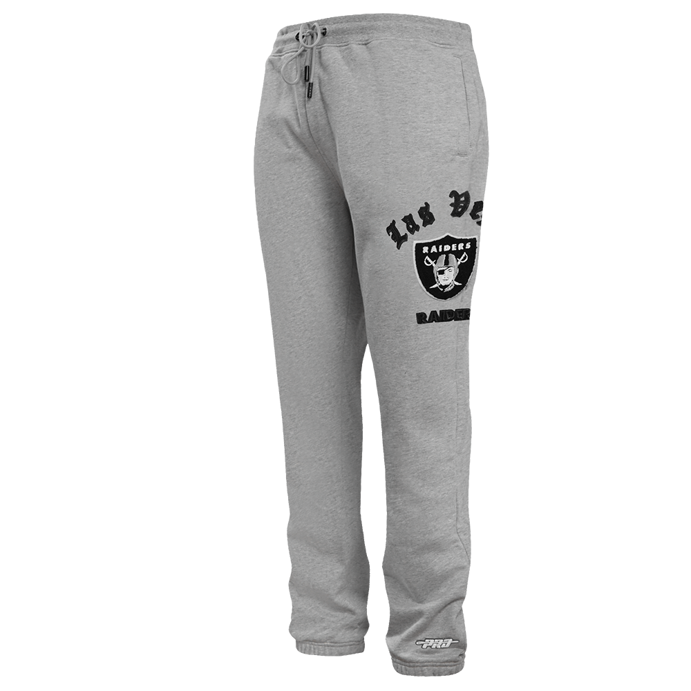 NFL LAS VEGAS RAIDERS OLD ENGLISH PANTALON OUATÉ POUR HOMME (GRIS CHINÉ)