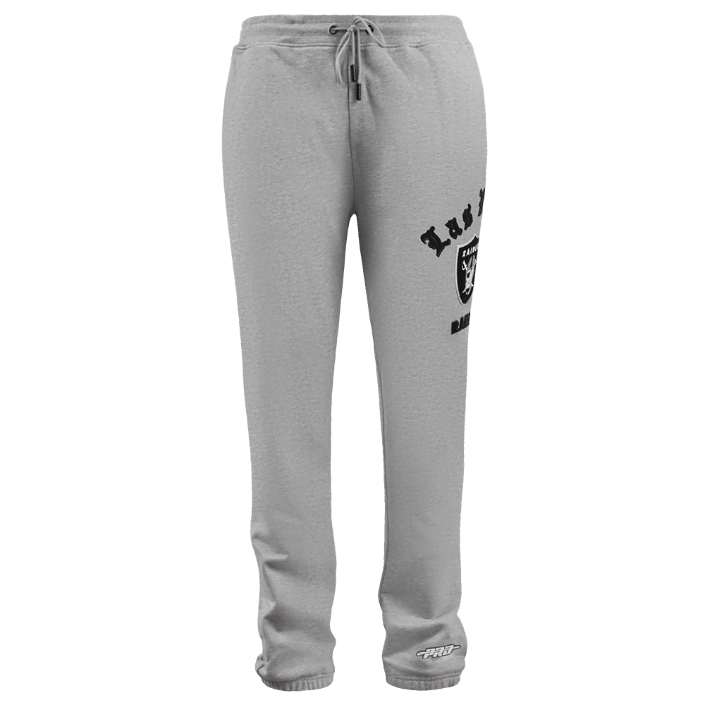 NFL LAS VEGAS RAIDERS OLD ENGLISH PANTALON OUATÉ POUR HOMME (GRIS CHINÉ)