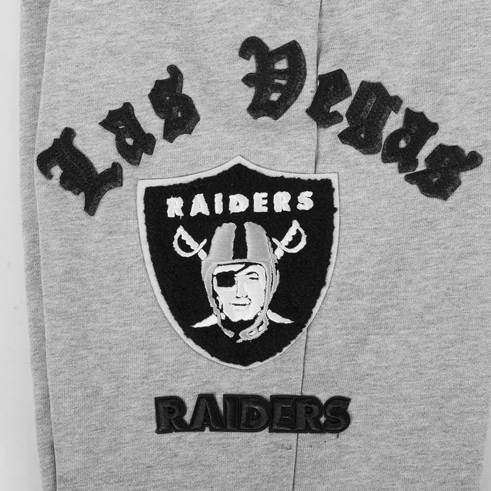 NFL LAS VEGAS RAIDERS OLD ENGLISH PANTALON OUATÉ POUR HOMME (GRIS CHINÉ)