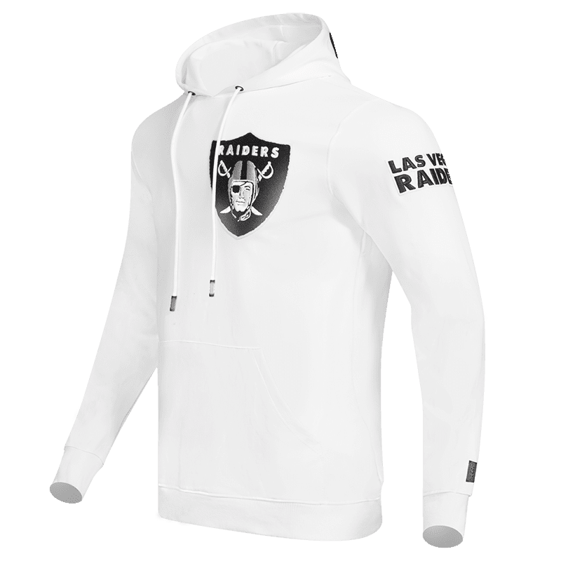 NFL LAS VEGAS RAIDERS CLASSIC CHENILLE MEN'S PULLOVER HOODIE (WHITE)