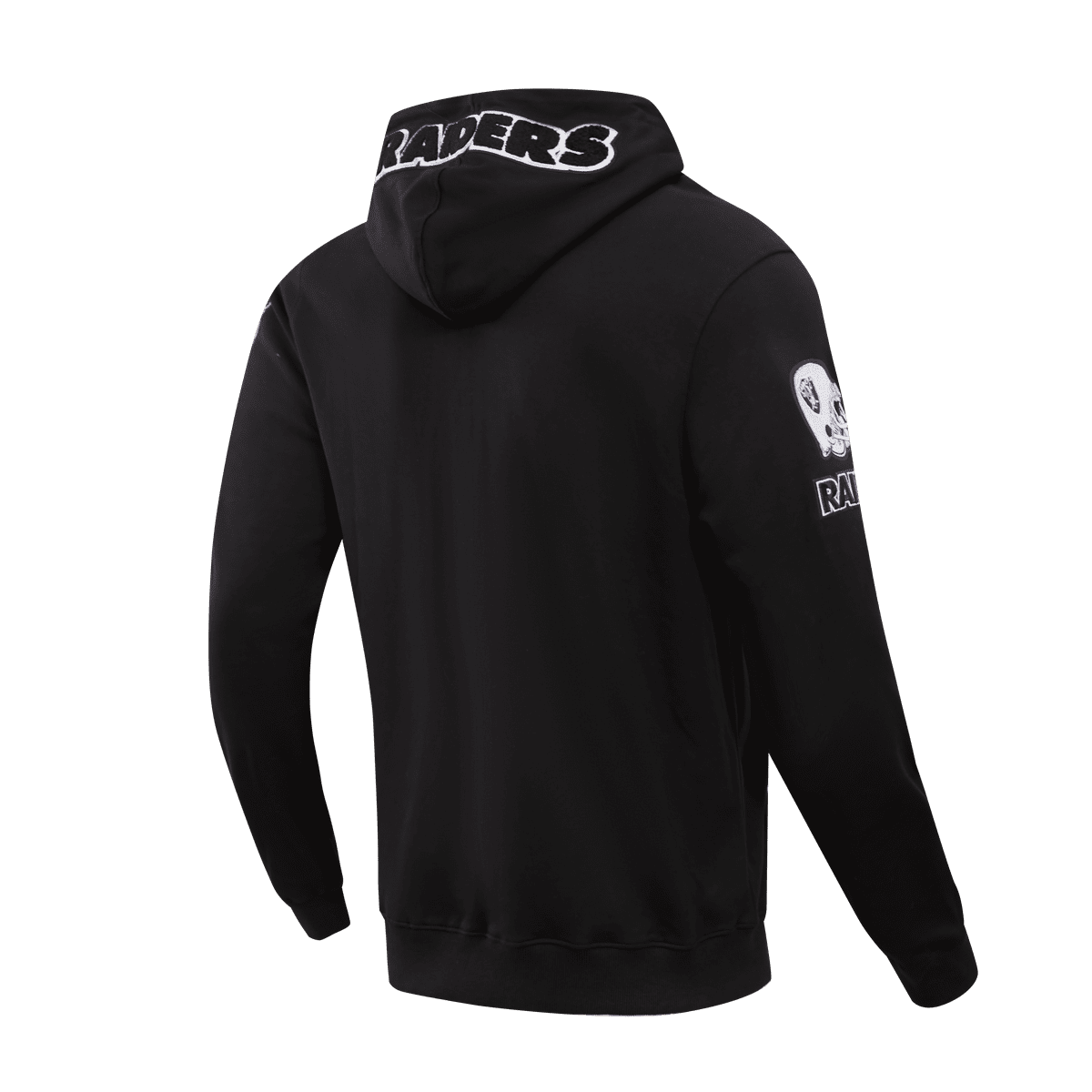 NFL LAS VEGAS RAIDERS CLASSIC CHENILLE MEN'S FULL ZIP PULLOVER HOODIE (BLACK)