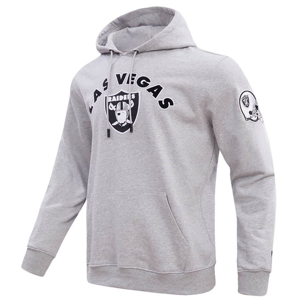 Sweat à capuche NFL LAS VEGAS RAIDERS pour homme avec logo empilé (gris chiné)