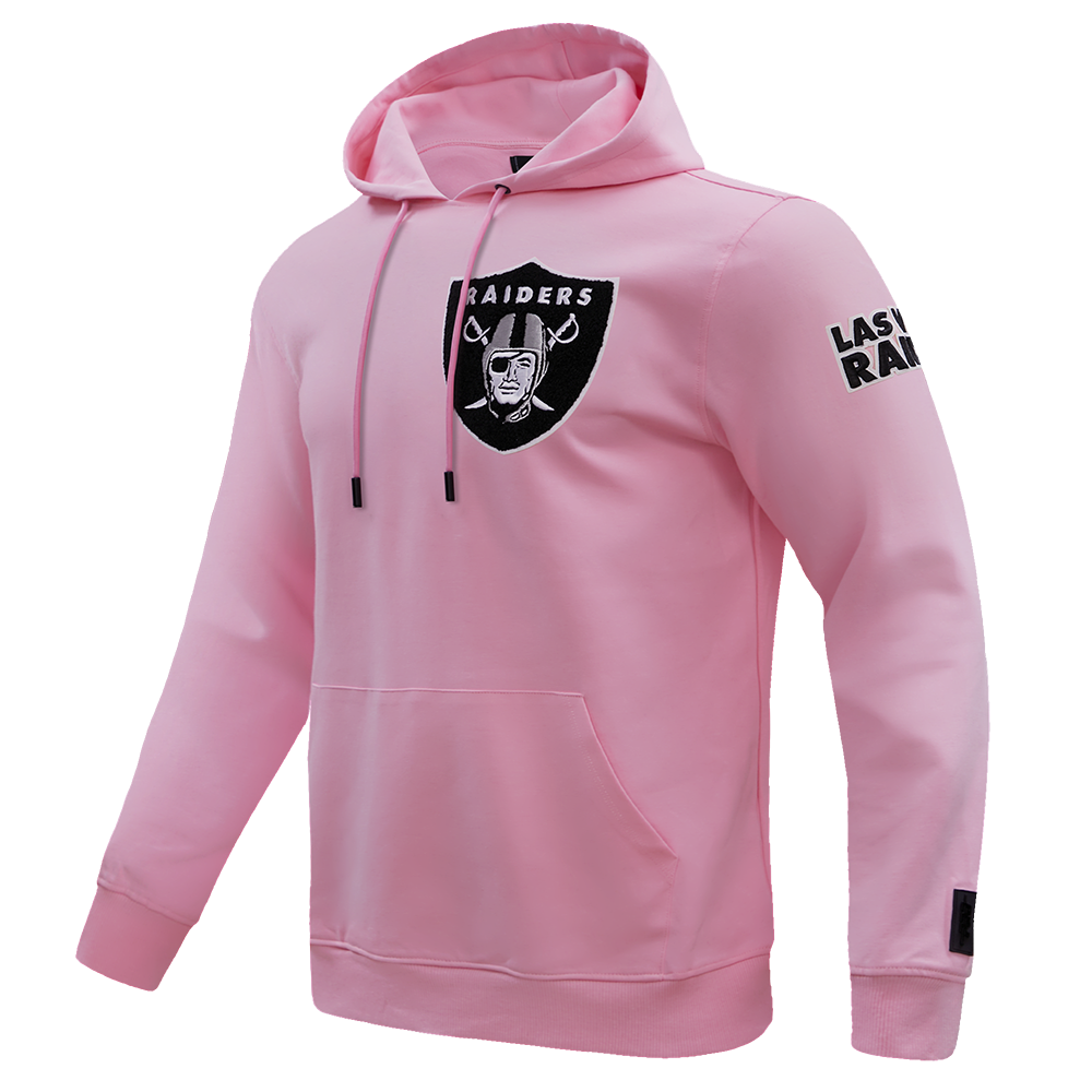 NFL LAS VEGAS RAIDERS CLASSIC CHENILLE MEN'S PULLOVER HOODIE (PINK)