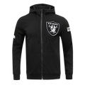 NFL LAS VEGAS RAIDERS CLASSIC CHENILLE CHANDAIL À CAPUCHON EN MAILLE DOUBLE À GLISSIÈRE (NOIR)