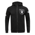 NFL LAS VEGAS RAIDERS CLASSIC CHENILLE CHANDAIL À CAPUCHON EN MAILLE DOUBLE À GLISSIÈRE (NOIR)
