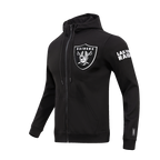 NFL LAS VEGAS RAIDERS CLASSIC CHENILLE CHANDAIL À CAPUCHON EN MAILLE DOUBLE À GLISSIÈRE (NOIR)