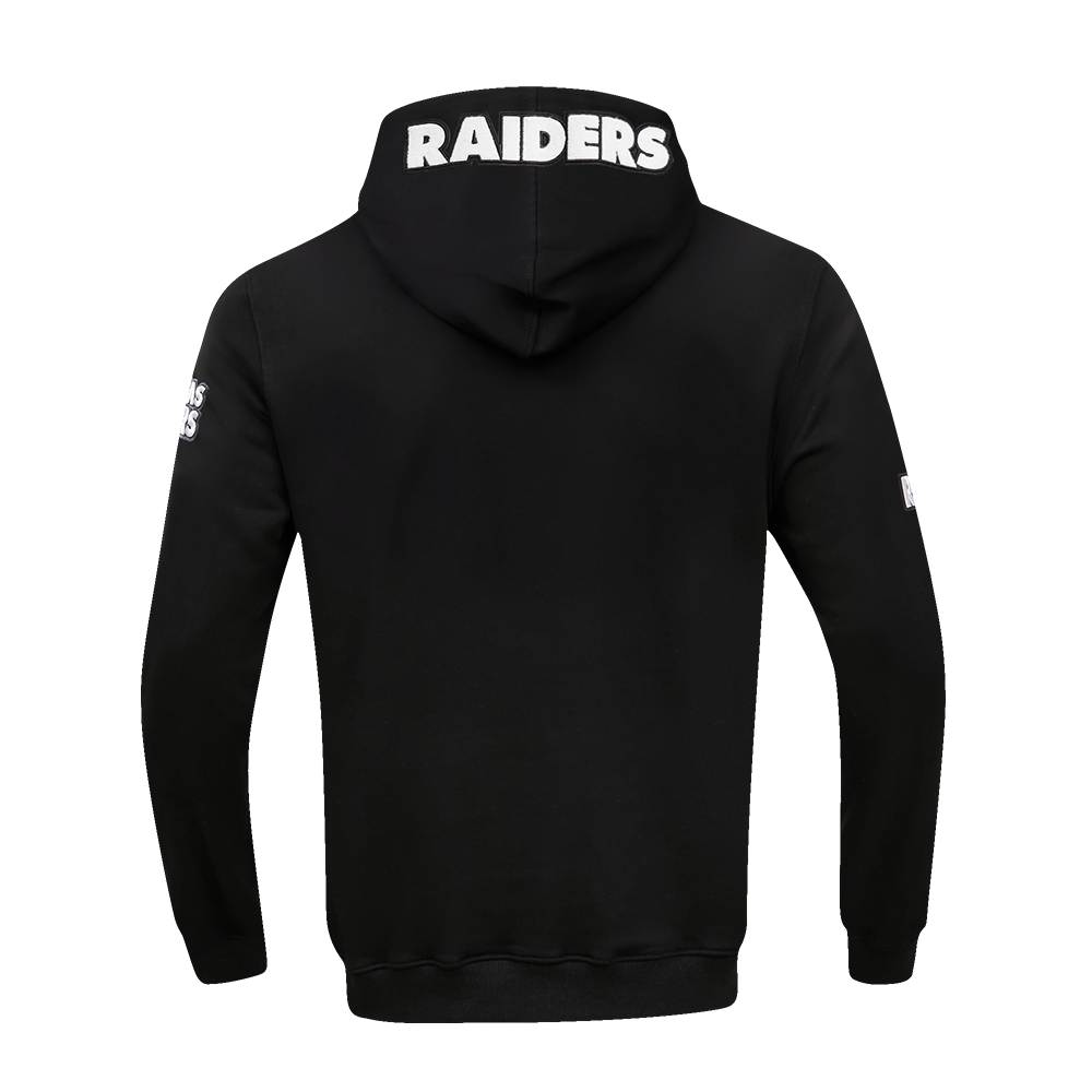 NFL LAS VEGAS RAIDERS CLASSIC CHENILLE CHANDAIL À CAPUCHON EN MAILLE DOUBLE À GLISSIÈRE (NOIR)