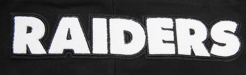 NFL LAS VEGAS RAIDERS CLASSIC CHENILLE CHANDAIL À CAPUCHON EN MAILLE DOUBLE À GLISSIÈRE (NOIR)