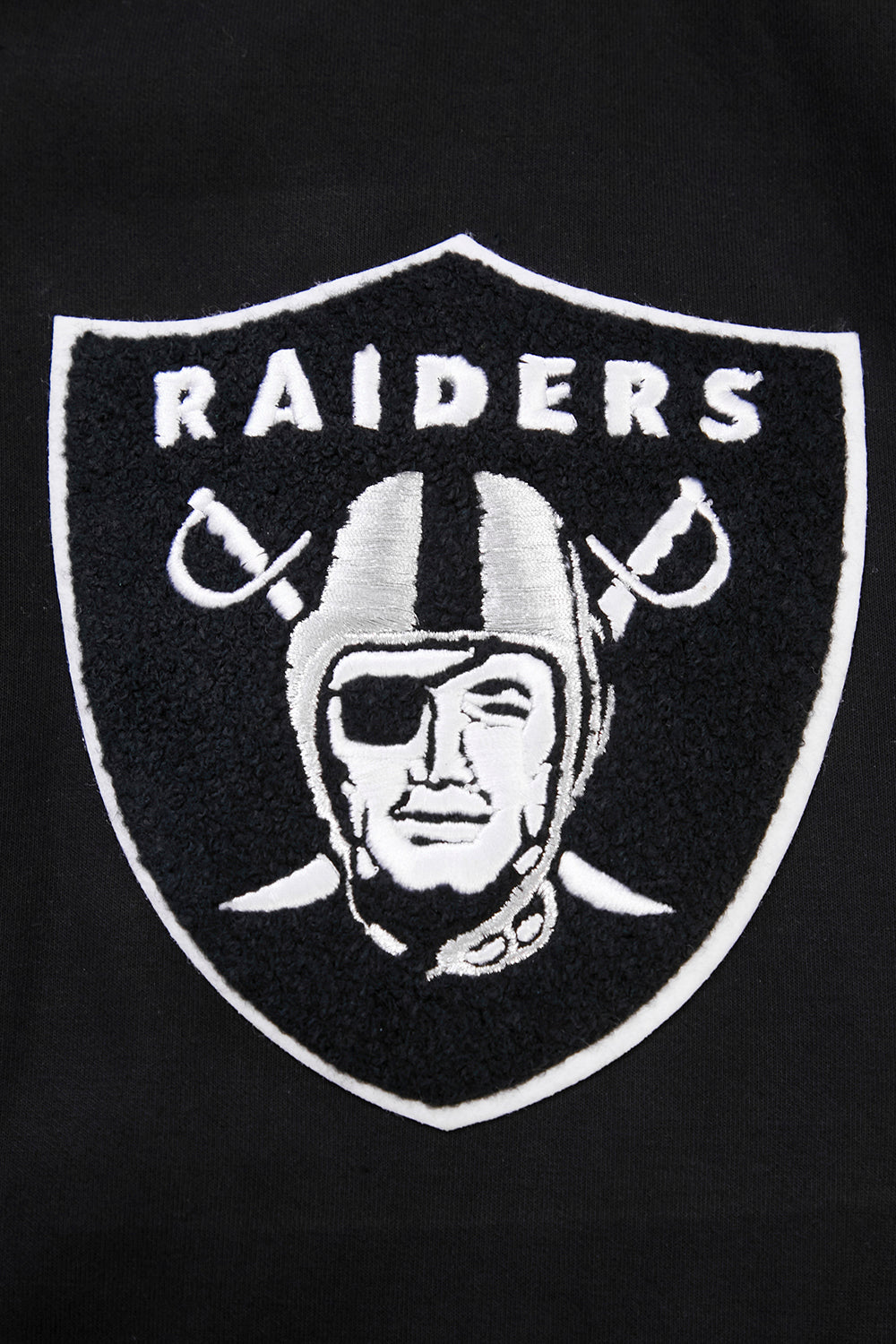 NFL LAS VEGAS RAIDERS CLASSIC CHENILLE CHANDAIL À CAPUCHON EN MAILLE DOUBLE À GLISSIÈRE (NOIR)
