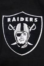 NFL LAS VEGAS RAIDERS CLASSIC CHENILLE CHANDAIL À CAPUCHON EN MAILLE DOUBLE À GLISSIÈRE (NOIR)