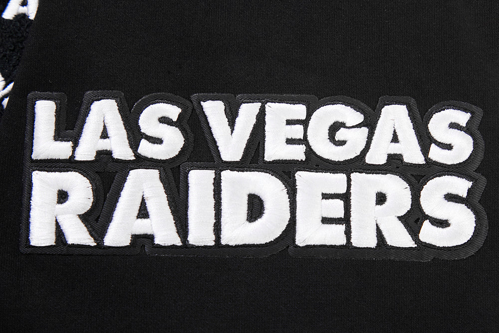 NFL LAS VEGAS RAIDERS CLASSIC CHENILLE CHANDAIL À CAPUCHON EN MAILLE DOUBLE À GLISSIÈRE (NOIR)