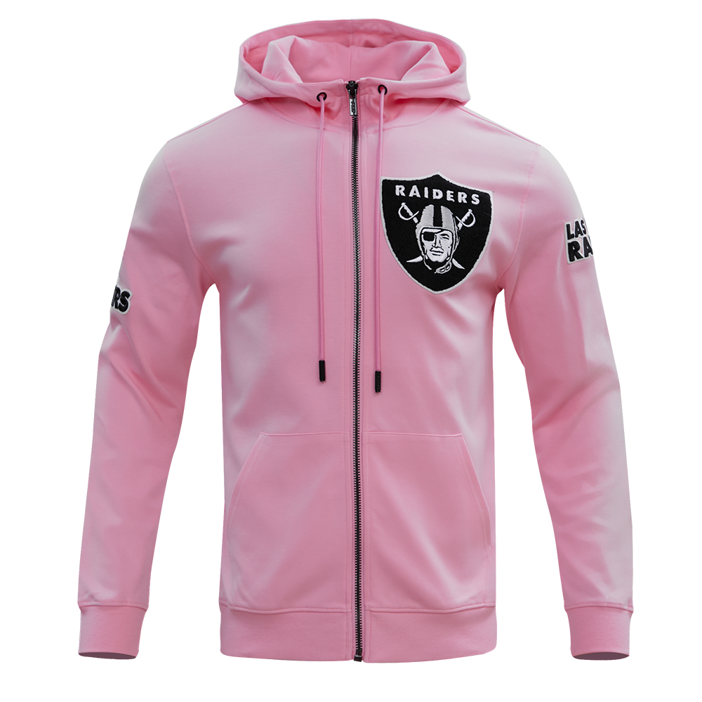 NFL LAS VEGAS RAIDERS CLASSIC CHENILLE CHANDAIL À CAPUCHON À GLISSIÈRE POUR HOMME (ROSE)