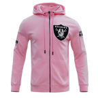 NFL LAS VEGAS RAIDERS CLASSIC CHENILLE CHANDAIL À CAPUCHON À GLISSIÈRE POUR HOMME (ROSE)