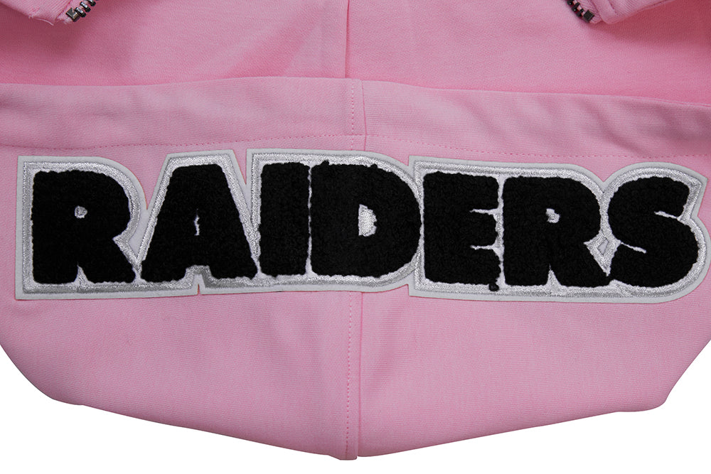 NFL LAS VEGAS RAIDERS CLASSIC CHENILLE CHANDAIL À CAPUCHON À GLISSIÈRE POUR HOMME (ROSE)