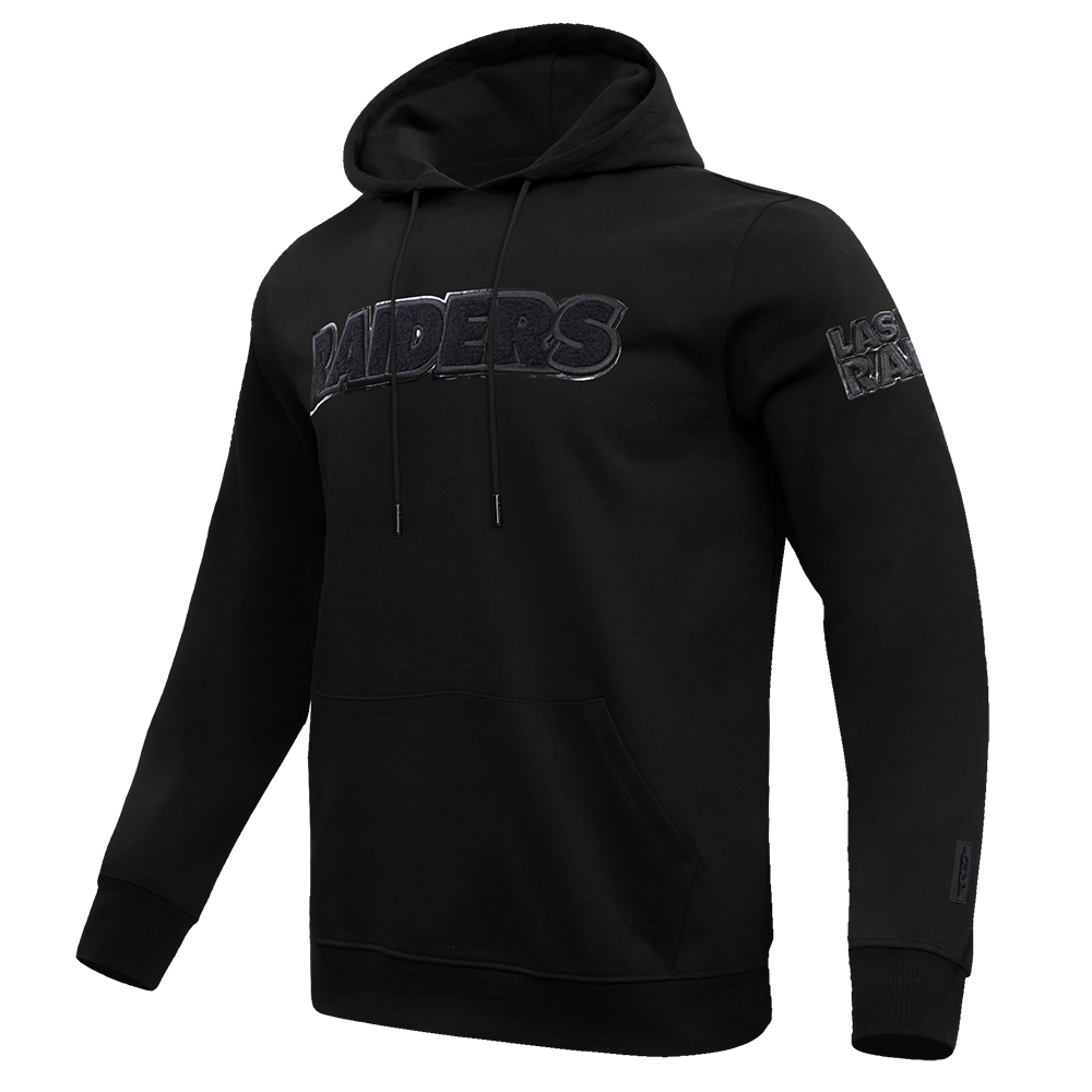 NFL LAS VEGAS RAIDERS TRIPLE BLACK MEN'S PULLOVER HOODIE (TRIPLE BLACK)