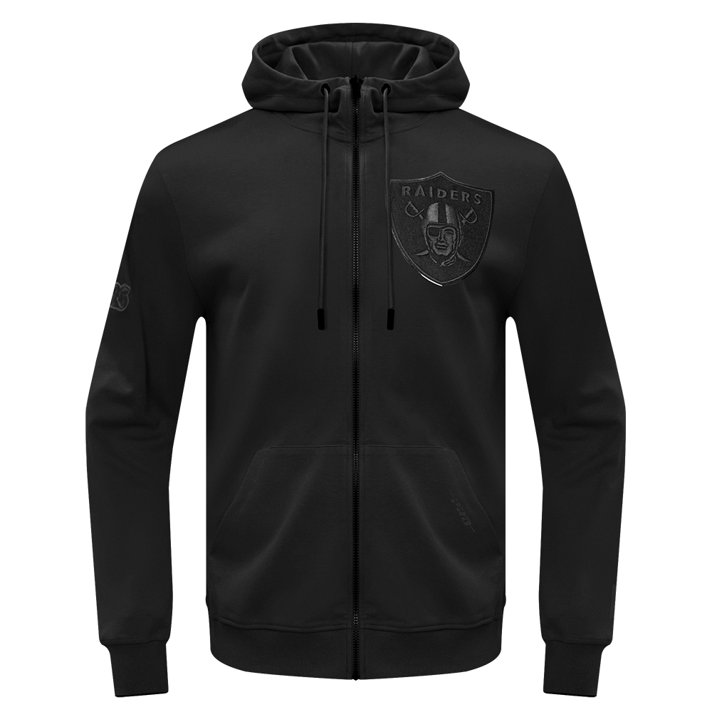 NFL LAS VEGAS RAIDERS TRIPLE BLACK MEN'S DK FZ HOODIE (TRIPLE BLACK)