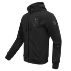 NFL LAS VEGAS RAIDERS TRIPLE BLACK MEN'S DK FZ HOODIE (TRIPLE BLACK)