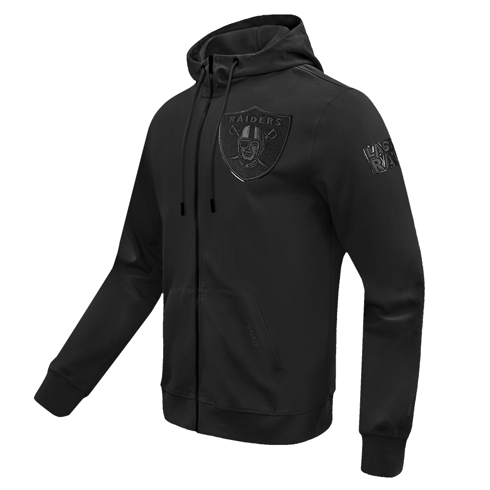 NFL LAS VEGAS RAIDERS TRIPLE BLACK MEN'S DK FZ HOODIE (TRIPLE BLACK)