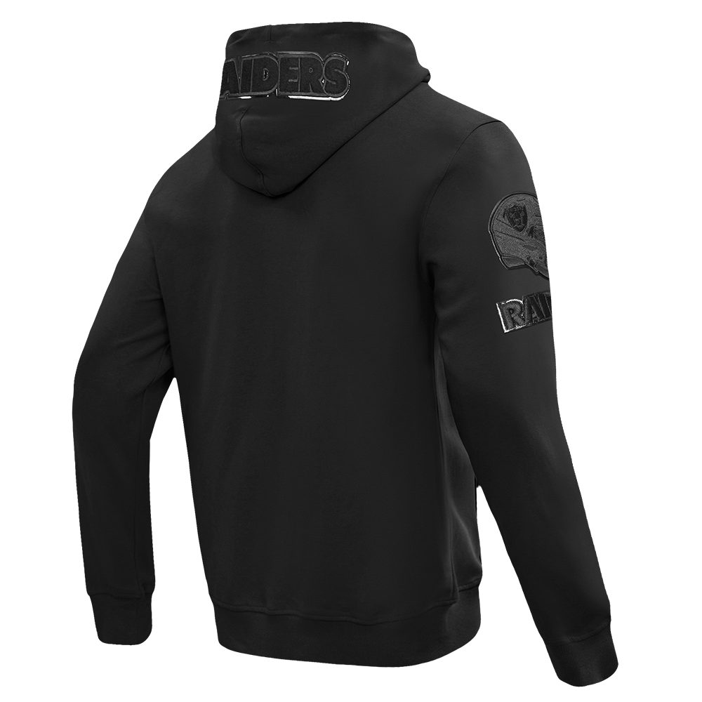 NFL LAS VEGAS RAIDERS TRIPLE BLACK MEN'S DK FZ HOODIE (TRIPLE BLACK)