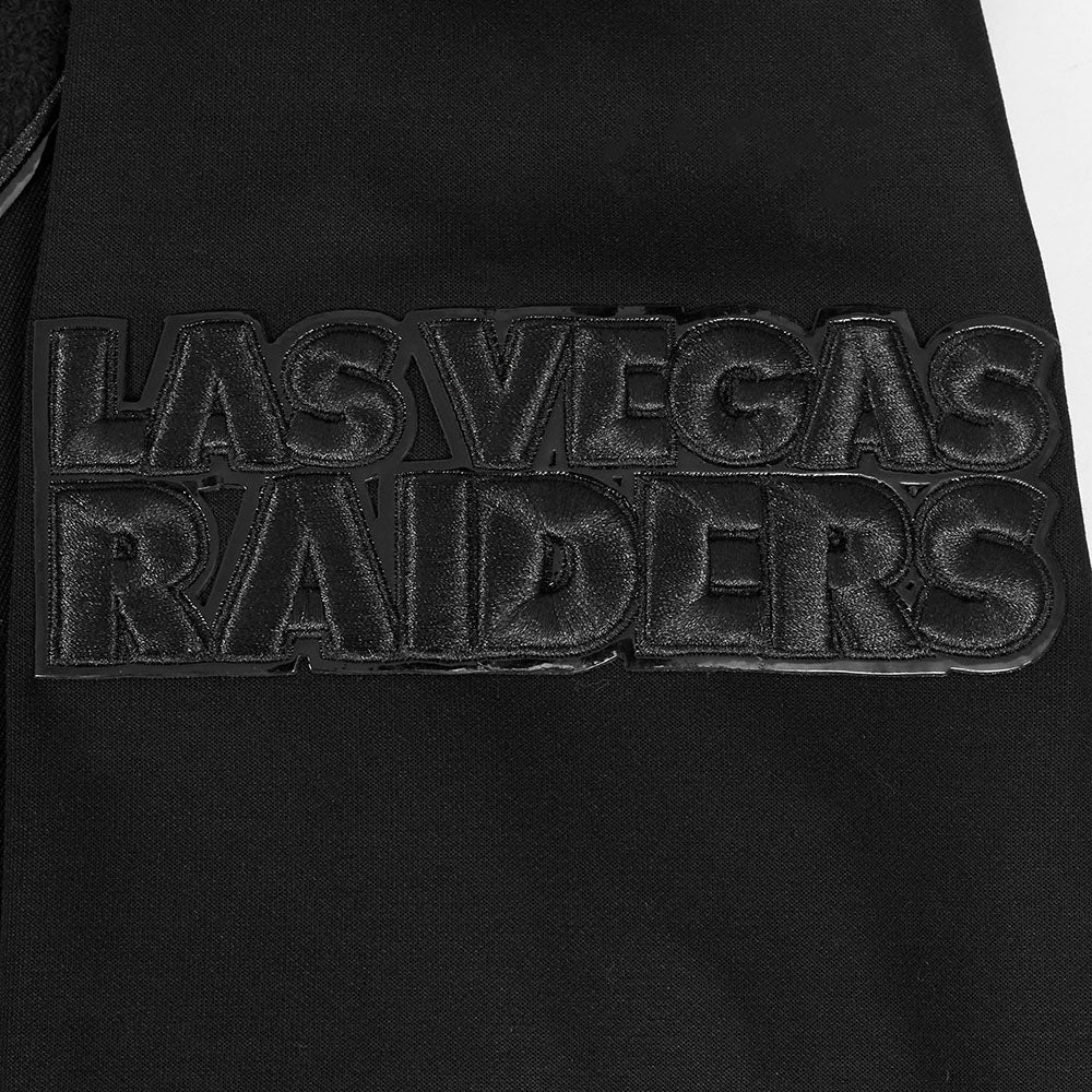 NFL LAS VEGAS RAIDERS TRIPLE BLACK MEN'S DK FZ HOODIE (TRIPLE BLACK)