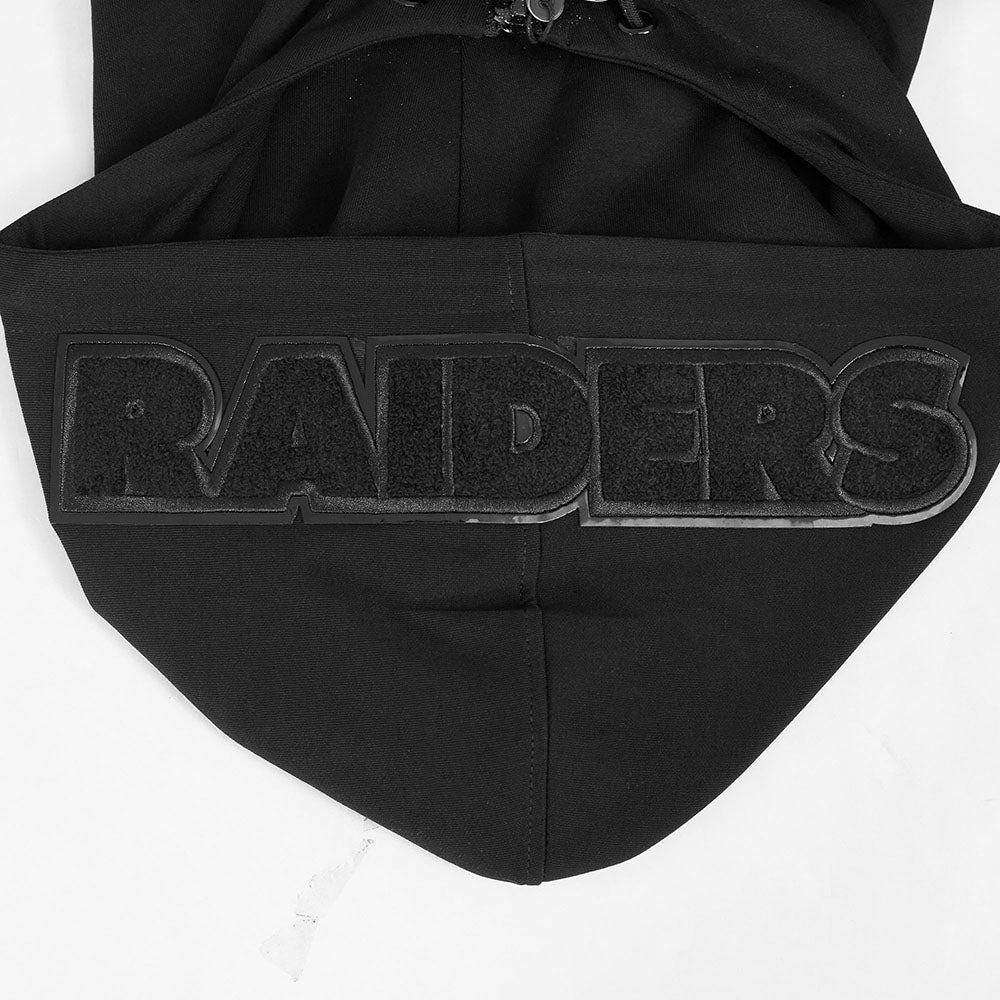 NFL LAS VEGAS RAIDERS TRIPLE BLACK MEN'S DK FZ HOODIE (TRIPLE BLACK)