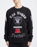 NFL LAS VEGAS RAIDERS OLD ENGLISH CHANDAIL À COL ROND POUR HOMME (NOIR)
