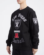 NFL LAS VEGAS RAIDERS OLD ENGLISH CHANDAIL À COL ROND POUR HOMME (NOIR)