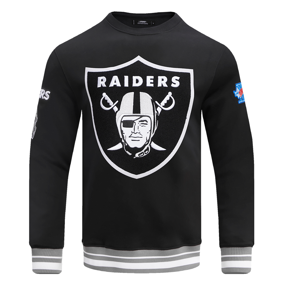 NFL LAS VEGAS RAIDERS CHANDAIL À COL ROND MASHUP CÔTELÉ POUR HOMME (NOIR/GRIS)
