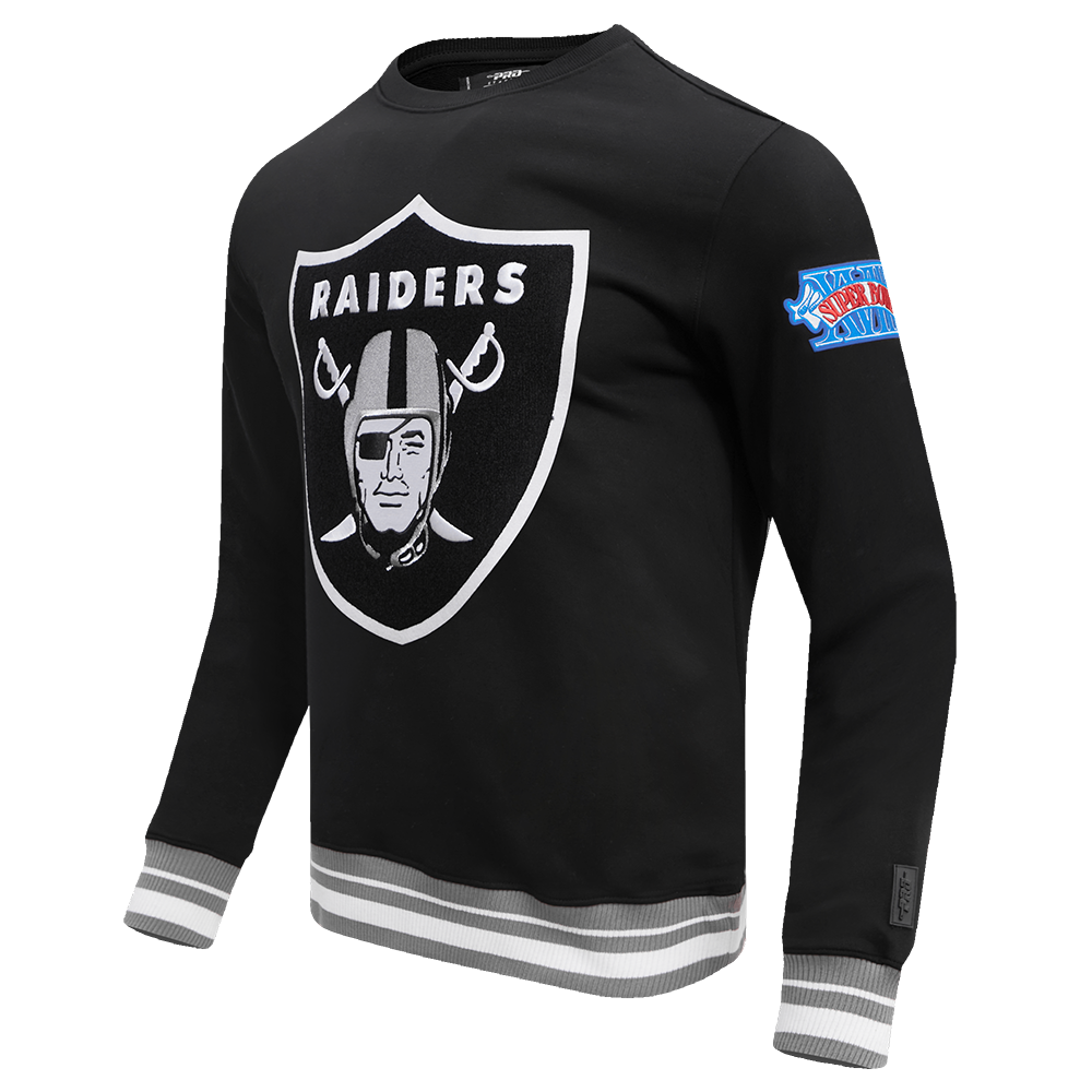 NFL LAS VEGAS RAIDERS MASHUP MEN'S RIB CREWNECK (BLACK/GRAY)