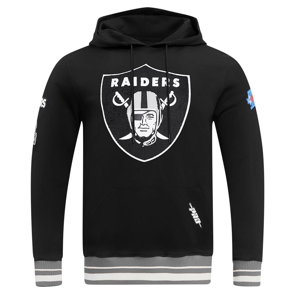 NFL LAS VEGAS RAIDERS CHANDAIL À CAPUCHON MASHUP CÔTELÉ POUR HOMME (NOIR/GRIS)