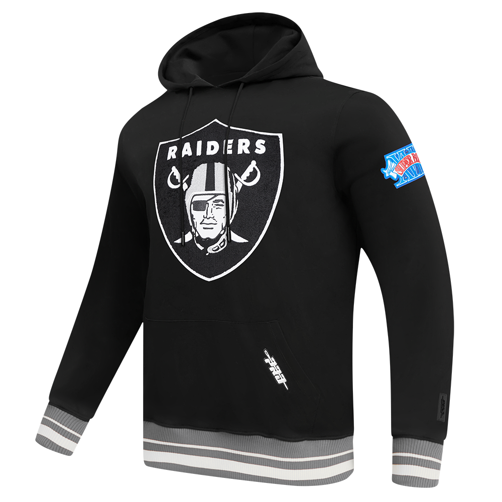 NFL LAS VEGAS RAIDERS MASHUP MEN'S RIB PULLOVER HOODIE (BLACK/GRAY)
