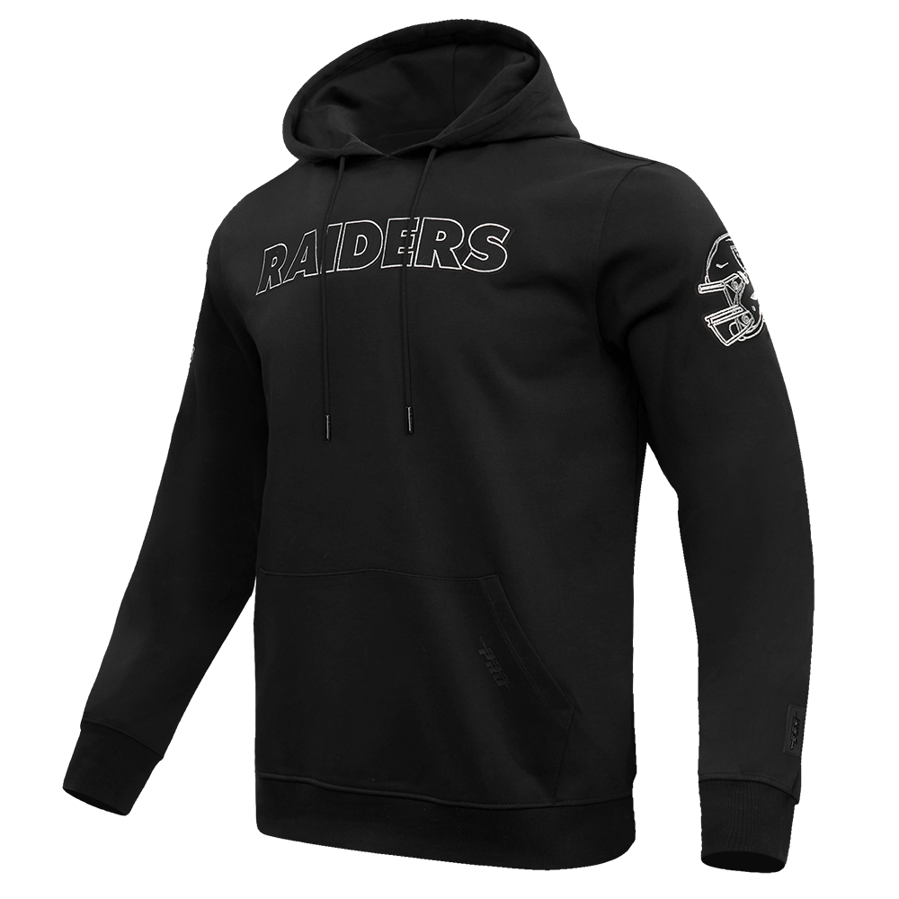 NFL LAS VEGAS RAIDERS BLACK & GOLD MEN'S DOUBLE KNIT PULLOVER HOODIE (BLACK)