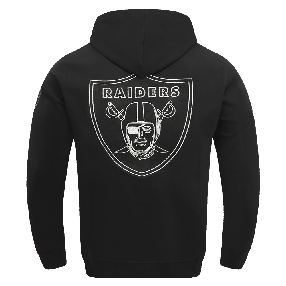 NFL LAS VEGAS RAIDERS CHANDAIL À CAPUCHON NOIR ET OR EN MAILLE DOUBLE POUR HOMME (NOIR)