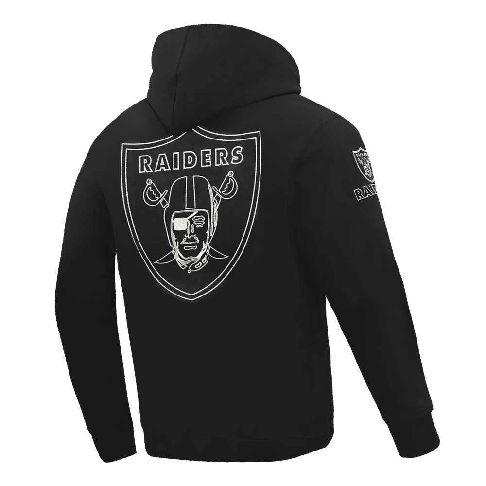 NFL LAS VEGAS RAIDERS CHANDAIL À CAPUCHON NOIR ET OR EN MAILLE DOUBLE POUR HOMME (NOIR)
