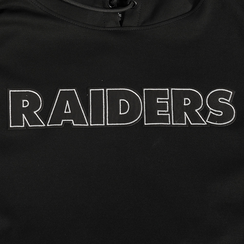 NFL LAS VEGAS RAIDERS CHANDAIL À CAPUCHON NOIR ET OR EN MAILLE DOUBLE POUR HOMME (NOIR)