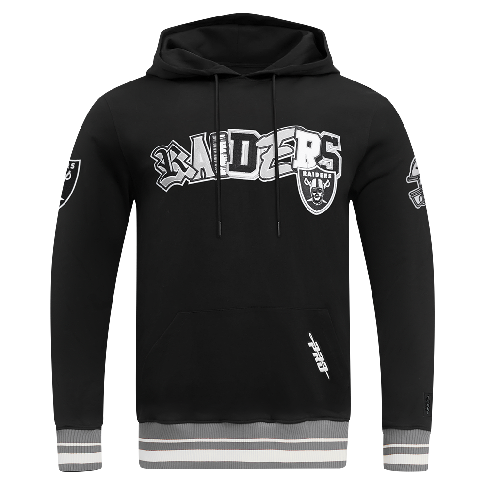 NFL LAS VEGAS RAIDERS CITY RANSOM MEN'S RIB FLEECE PULLOVER HOODIE (BLACK/GRAY)