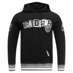 NFL LAS VEGAS RAIDERS CITY RANSOM MEN'S RIB FLEECE PULLOVER HOODIE (BLACK/GRAY)